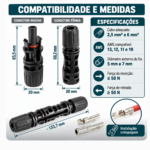 Conector Solar MC4 1500V DC 30A — Imagem 4